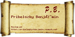 Pribelszky Benjámin névjegykártya